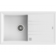 Fregadero sobre encimera TEKA TEGRANITE STONE 50 B-TG 1C 1E V.AUTO BLANCO. 115330026, Una cubeta, con escurridor, Blanco, acabado sintético